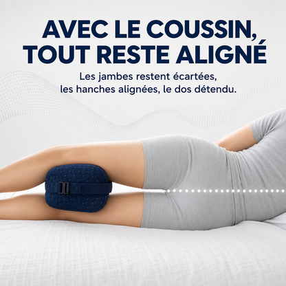 Ezenea® | Coussin d'Alignement Jambes & Hanches (Sommeil • Sciatique • Bas du dos)
