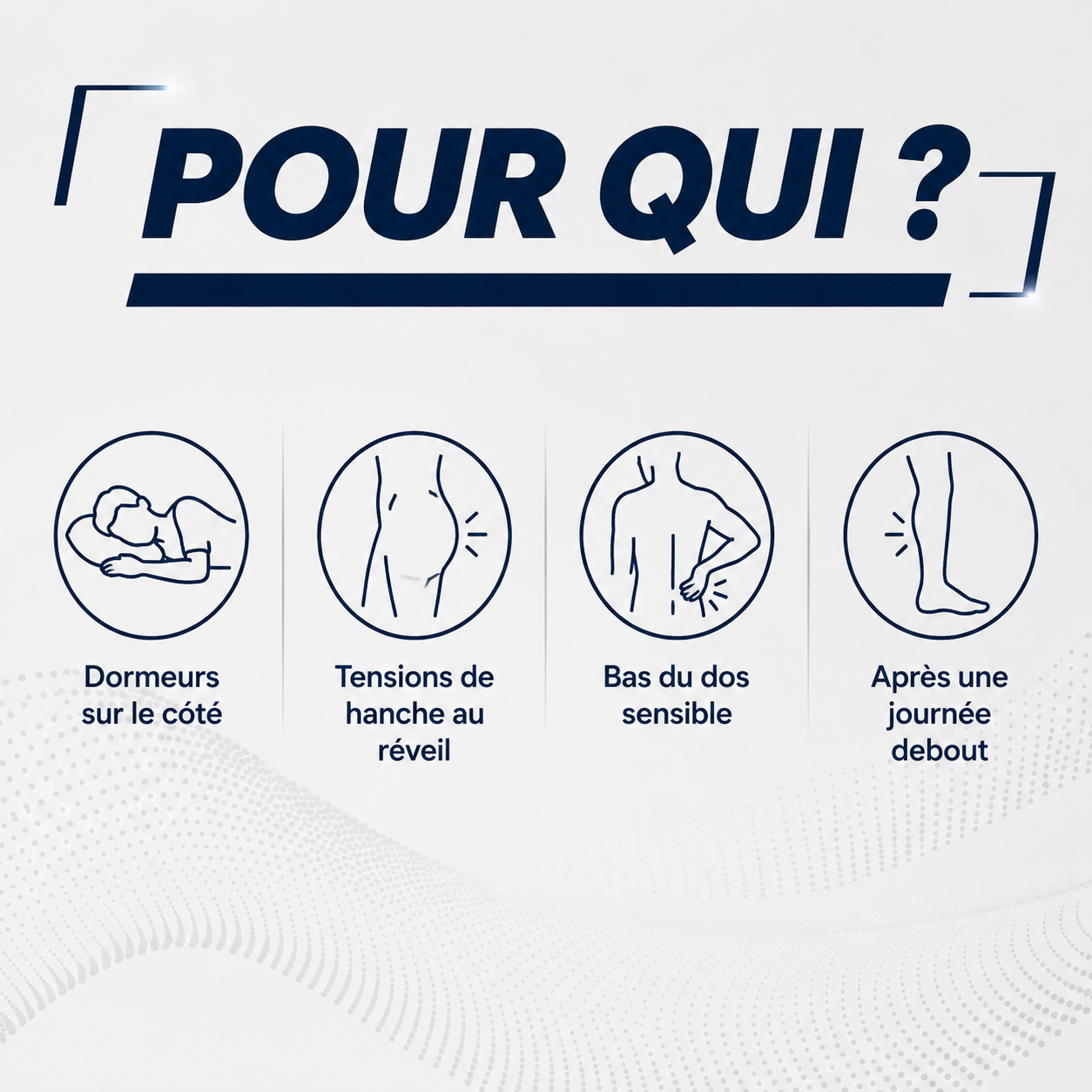 Ezenea® | Coussin d'Alignement Jambes & Hanches (Sommeil • Sciatique • Bas du dos)